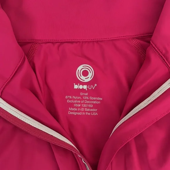 BloqUV Women's Half Zip Top - Passion Pink small - Picture 7 of 8